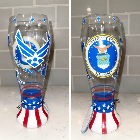 Lolita Hand-painted U.S. Air Force Beer Glass 🍺🇺🇸✈️ - Picture 3 of 4